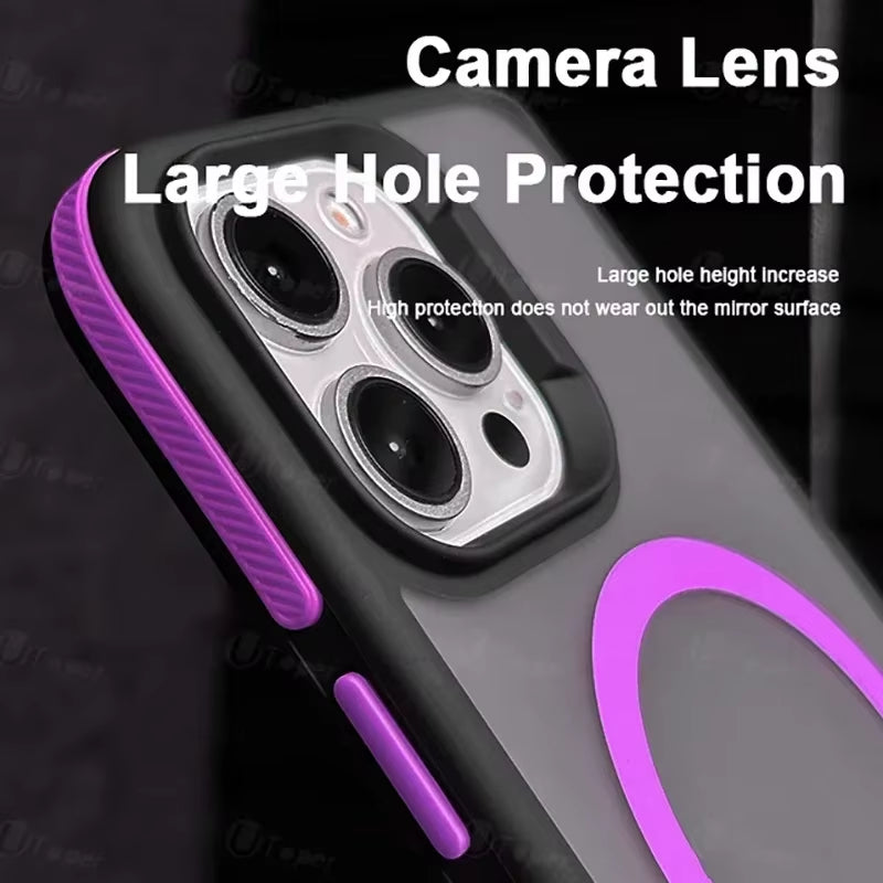 New Bicolor Matte Frosted Magnetic Phone Case for Iphone 16 15 14 plus 13 12 11 Pro Max Translucent Shockproof Bumper Hard Cover