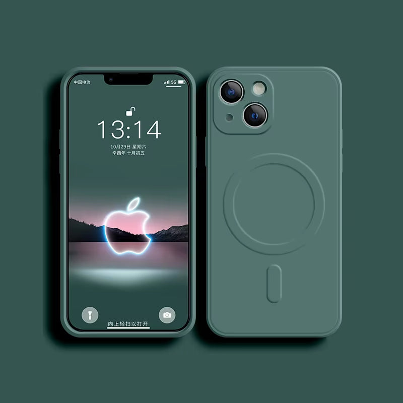 Magsafe Magnetic Wireless Charging Soft Liquid Silicone Phone Case for Iphone 16 Pro Max 14 13 12 11 15 Pro Max Mini Back Cover